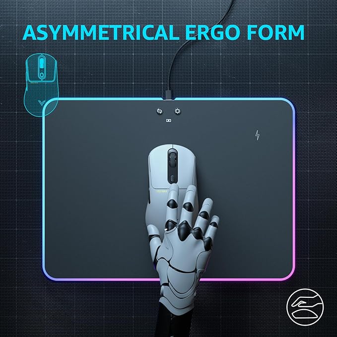 Rapoo VT3PRO MAX Wireless Gaming Mouse, 59g Superlight, 8KHz Polling, PAW 3950 Ultimate Optical Sensor, 30K Independent X/Y DPI, 1+8 Programmable Buttons, 200H Battery Life, Classic Shape, PC, White