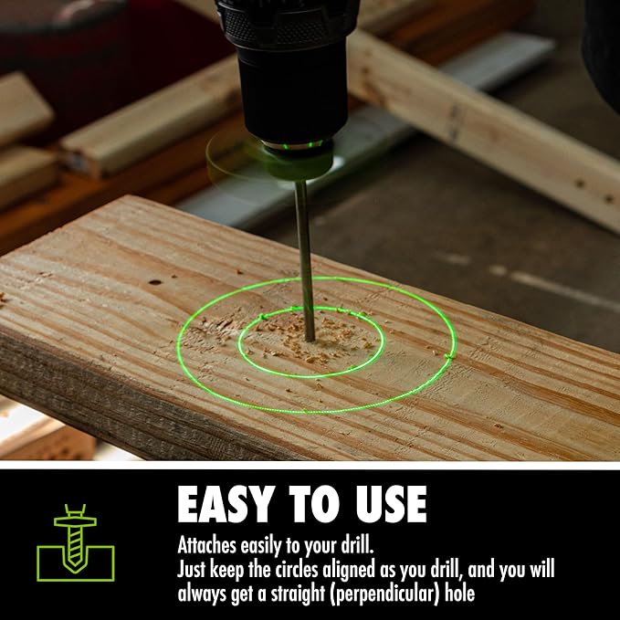 BullseyeBore Core CG1-100 Drill Guide for Straight Holes - Magnetic Drill Attachment with High Vis Green Laser for Visual Worksurface Alignment - Compatible with Common bits from 2” to 5”