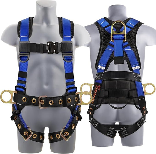 Trsmima Safety Harness Fall Protection - Roof Full Body Harness Men Construction Work Belt Tongue & Quick Connected Buckle