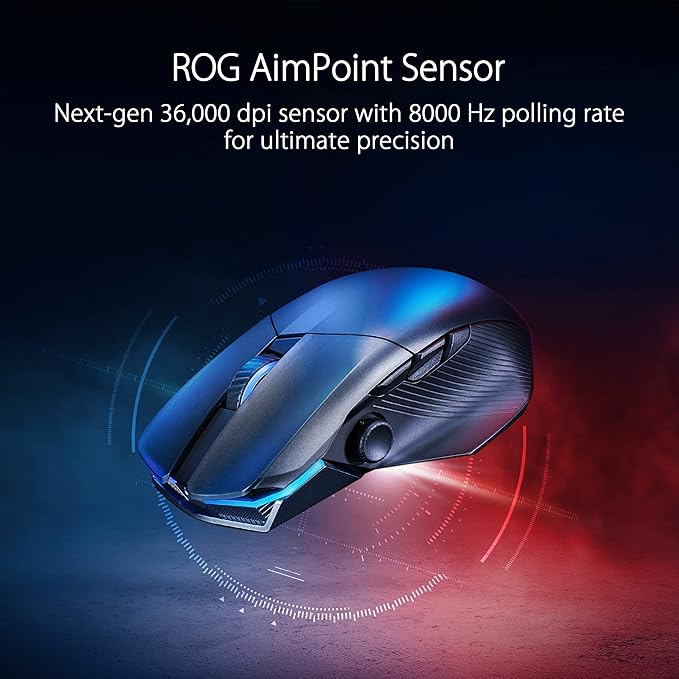 ASUS ROG Chakram X Origin Wireless Gaming Mouse – MMO/MOBA Design, Detachable Joystick, 11 Programmable Buttons Right-Handed, 123g, Tri-Mode Connectivity, 36K DPI, up to 150Hr Battery, PC/Mac Support