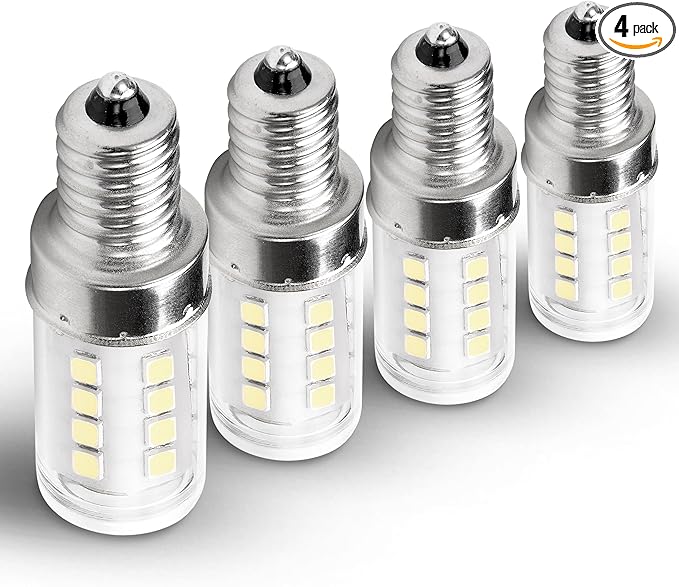 25 Watt Equivalent LED Decorative Candelabra Bulbs Daylight White 6000K 2 Watt 300lm E12 Small Base Idear for Ceiling Fan Chandelier Bathroom Vanity Mirror Light Dryer Drum Bulbs, Non-Dimmable, 4 Pack