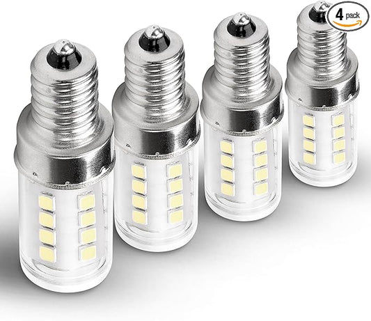 25 Watt Equivalent LED Decorative Candelabra Bulbs Daylight White 6000K 2 Watt 300lm E12 Small Base Idear for Ceiling Fan Chandelier Bathroom Vanity Mirror Light Dryer Drum Bulbs, Non-Dimmable, 4 Pack