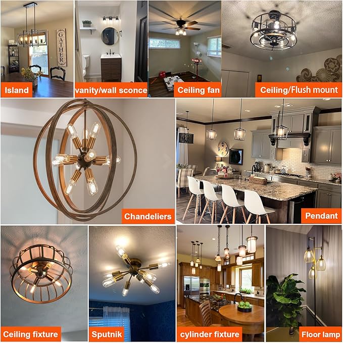 LiteHistory T45 LED Bulb,6W E26 LED Bulb Dimmable Equivalent E26 Bulb 60 Watt,Warm White 3000K E26 Edison Bulb,AC120V,600lm,CRI85,Clear Glass,Tubular Light Bulb,ETL Listed,Pack of 6