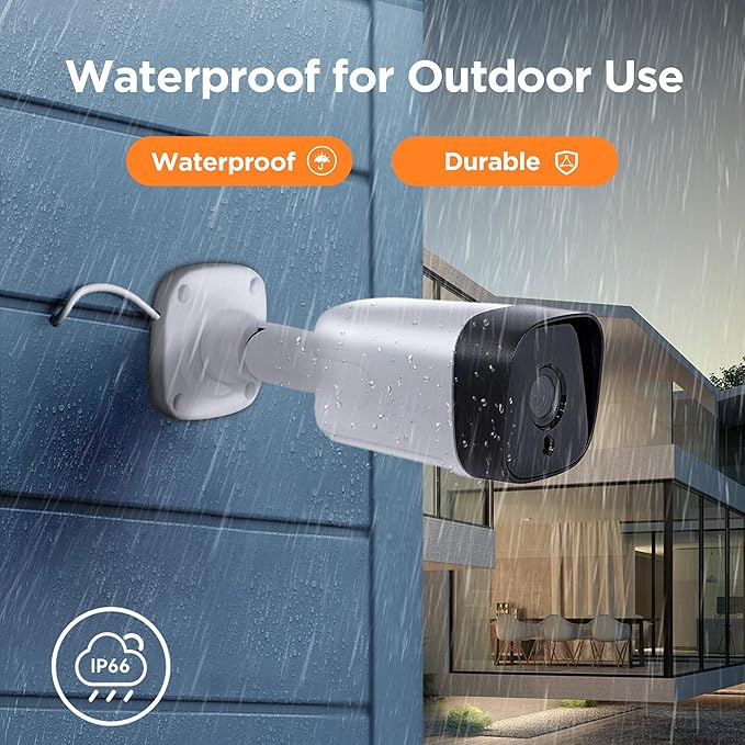 TIGERSECU 5MP 8CH Security Camera System with Motion Detection, Surveillance DVR and Wired Outdoor 4 x 5MP (2560 x 1920) Long Range Home CCTV Cameras, IP66, 100-feet Night Vision, 2TB Hard Drive