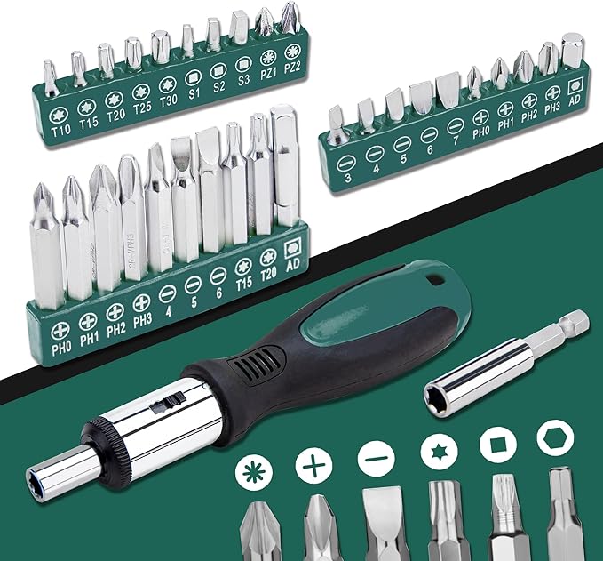 CARTMAN 238-Piece Tool Set with Socket Wrench & Auto Repair Tools Mixed General Household Hand Tool Kit, Green Plastic Toolbox Storage Case Comprehensive DIY, Home & Car Maintenance