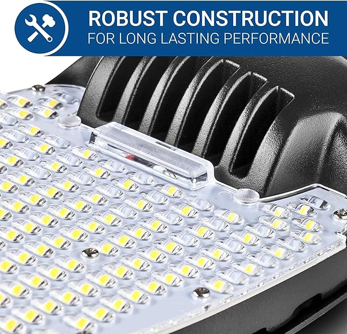 OSTEK LED Shoebox Corn Light - 54W LED Retrofit Kit, 5000K E39 Rotatable Mogul, 7560LM Commercial Lighting - Post Street, Security, Parking, Paddle Bulb