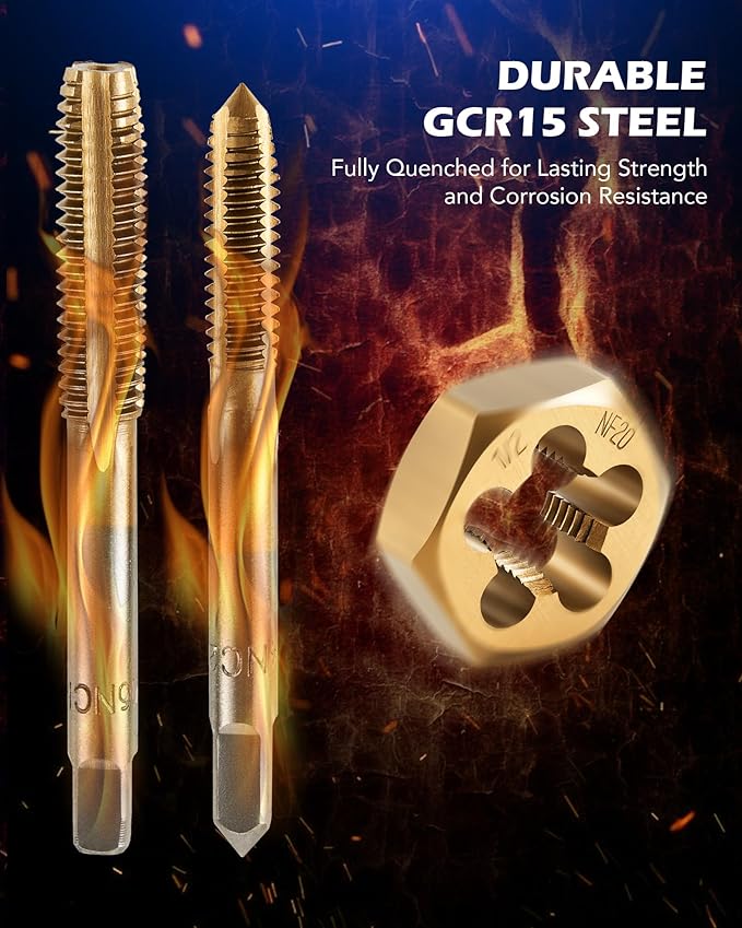 Orion Motor Tech 86pc Tap and Die Set, SAE & Metric Tap Set and Die Tool Set for Internal and External Threading, Coarse and Fine Threading Rethreading Tool Kit with Carrying Case