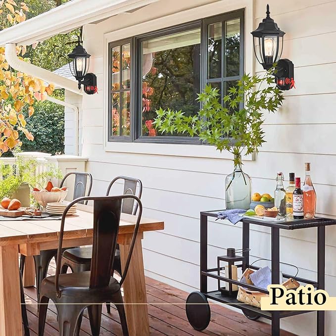 Porch Lights Outdoor Motion Sensor Wall Sconce Anti-Rust Aluminum, Exterior Outdoor Wall Lights Dusk to Dawn Porch Light Fixture Wall Mount for House Outside Patio