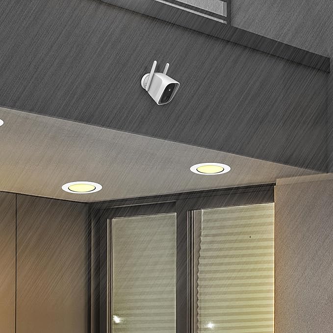 Feit Electric Smart Security Camera, 2.4GHz WiFi Smart Home Camera with Motion Detection, Night Vision, 2-Way Audio, 1080p HD Battery Powered, White, CAM/WM/WiFi/BAT