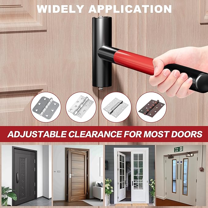 Door Hinge Adjustment Tool Kit, 4 in 1 Rotary Hinge Gap Adjusting Wrench for Residential Commercial Multi-Size Diameter 0.55 in/0.71 in/0.82 in/0.98 in Heavy Door Hinge Adjuster Alignment Bender Tool