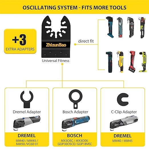 12PCS Titanium Oscillating Saw Blades, Multitool Blades for Wood, Plastic and Soft Metal Nails, Oscillating Tool Blades Kits Fit Dewalt, Bosch, Ryobi, Milwaukee, Rockwell