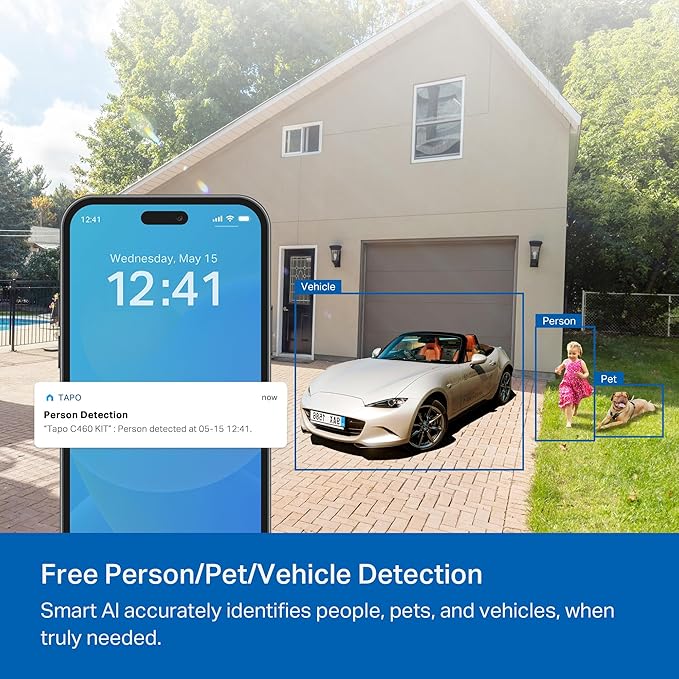 Tapo MagCam 4K Solar, 4K Ultra HD Outdoor Wireless Battery Camera w/Solar Panel – 24/7 Capture, Free Person/Vehicle Detection, Starlight Color Night Vision, Works w/Alexa & Google Home