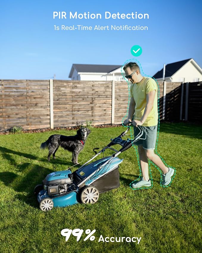 COOAU Cameras for Home Security Outdoor,4MP Solar Security Camera Wireless System,4 Cam-Kit,360° Pan & Tilt,Color Night Vision,Motion Detection,No Monthly Fee,Siren Alarm,IP66,64GB Memory Card