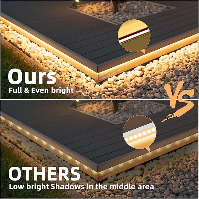 Lamomo Neon LED Rope Light 32.8Ft, Warm White LED Strip Lights 1.96in/Cut, 3000K Waterproof Flexible Silicone 24V Led Strip for DIY Neon Sign Bedroom Indoor Outdoor Decor（Power Adapter Included）