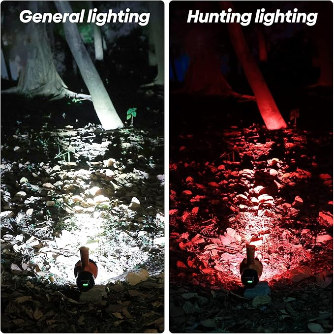 YIERBLUE Rechargeable Spotligh with 1000,000 Lumen LED, Handheld Rechargeable Spotlight IP67 Waterproof Flashlight, 9h Ultra-Long Standby, Ideal Spotlight for Boating, Camping