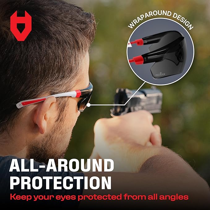 NoCry Safety Sunglasses with Green Tinted Wraparound Lenses; Tinted Safety Glasses for Men and Women with Adjustable Arms & No-Slip Grips; Work Glasses with UV 400 Protection; ANSI Z87.1 Rated