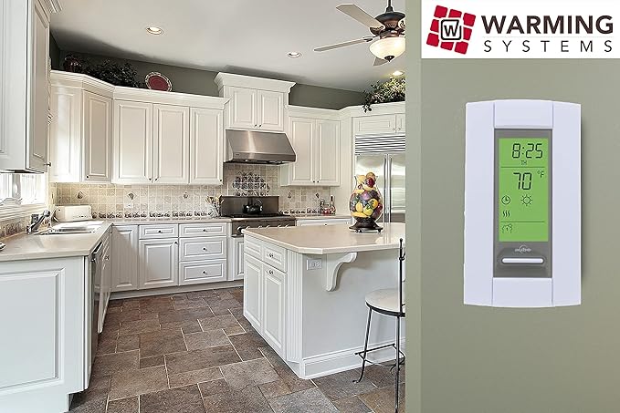 130 Sqft Mat, Electric Radiant Floor Heating System with Digital Floor Sensing Thermostat, Includes 2 Floor Temperature Sensors and Installation Monitor, Heated Floor System, Radiant Floor Heating Mat