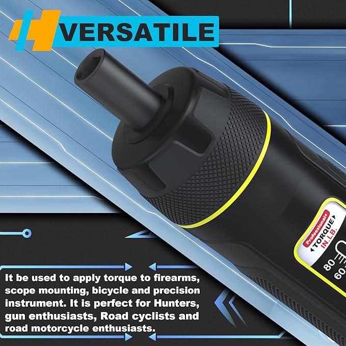 31 Piece Torque Screwdriver Wrench Driver Set 1/4" 10-80 Inch Pounds lbs with 30pcs S2 Bits for Maintenance, Tools, Bike Repairing and Mounting