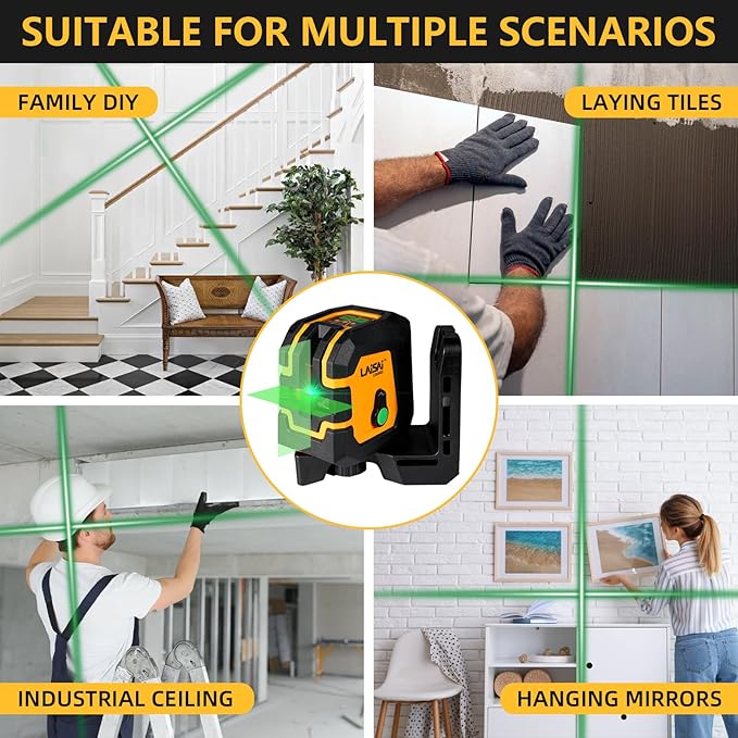 Laser Level, 100FT Self Leveling Laser Level,Single Laser Module, Suitable for Hanging Paintings, Tiling, Decoration and DIY Interior Construction(Laser:Class IIIa, 1.0mW -1.3MW)