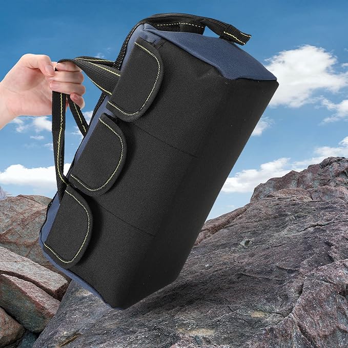 Silkfly 8 Pcs Tool Bags for Men Heavy Duty with Waterproof Hard Bottom Wide Mouth Large Tool Tote Bag Multi Pockets Organizer Tools Kit for Electrician Carpenter Mechanic Dad Gifts(16 Inch)