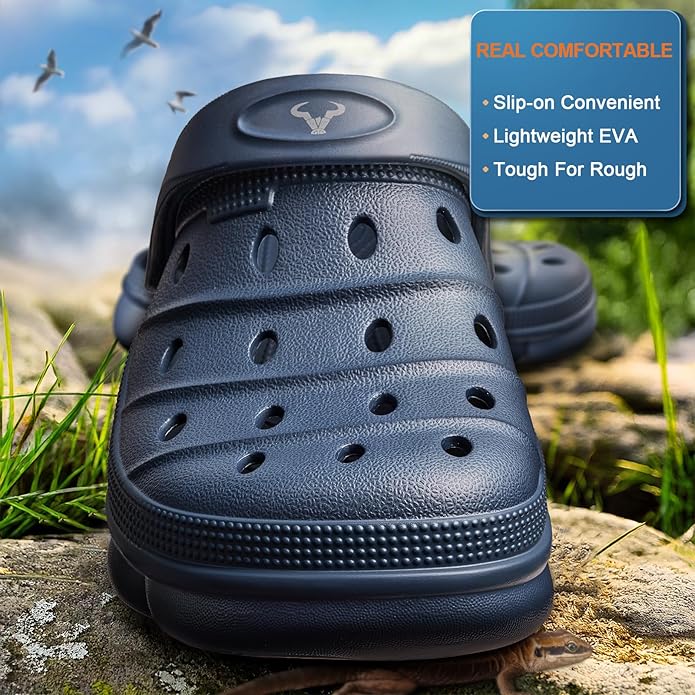 BULLIANT Men Clogs,Comfortable Mules Sandals for Men Women Cushioned Footbed Arch Support-EVA Ligthweight