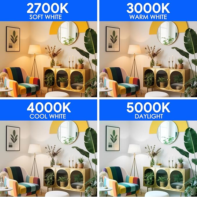 E ENERGETIC LIGHTING Light Bulbs 60 Watt Equivalent, A19 Cool White LED Light Bulbs, 15000 Hrs E26 Base, 8W-9W 760LM-800LM 4000K Light Bulb, ETL/UL Listed, Non-Dimmable, 8-Pack