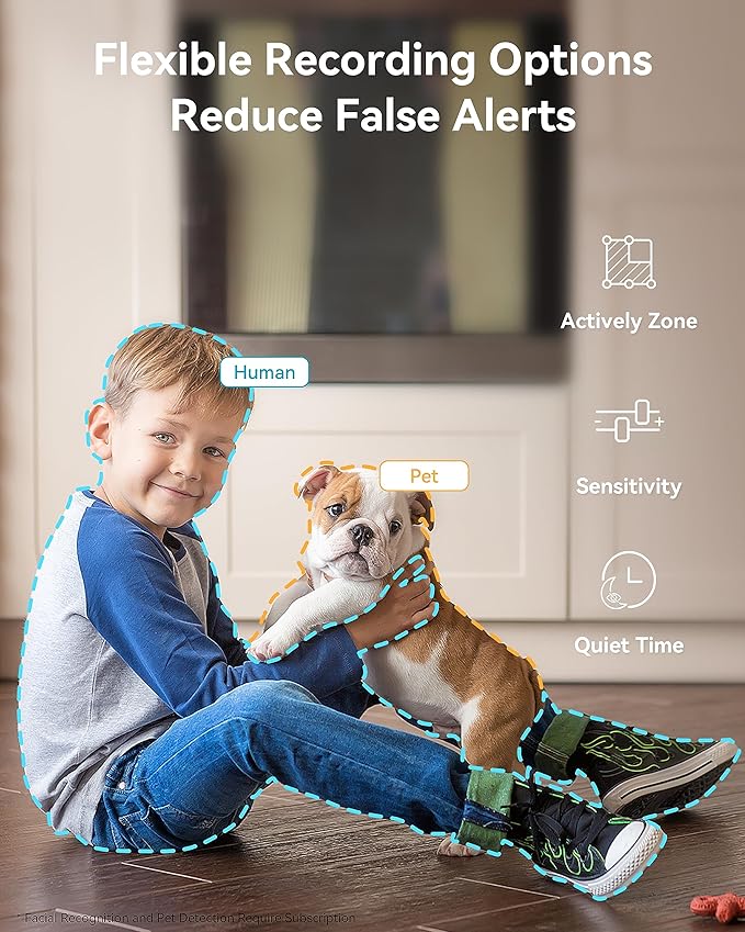 blurams Pet Camera 2K, Cameras for Home Security with One-Touch Call, Dog Camera w/Color Night Vision, Motion Tracking, Cloud & SD Card Storage (2.4GHz Wi-Fi)