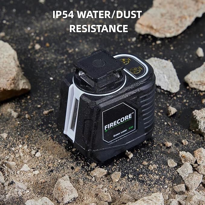 Firecore Self Leveling Laser Level, 360° Green Cross Line Lazer Level with Pluse Mode, 3 Brightness Adjustment Laser Leveler Tool for Hanging Shelves Cabinets Home DIY Project