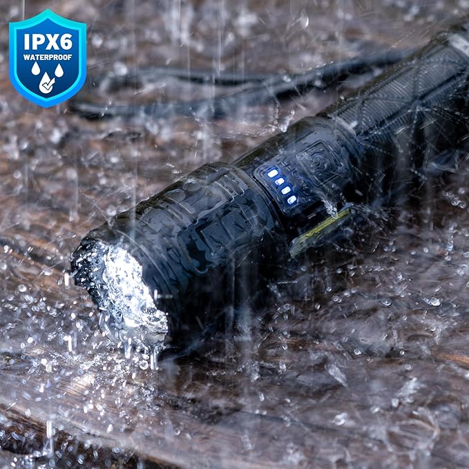 Rechargeable LED Flashlights High Lumens, 99,000 Lumen Super Bright Flashlight with 7 Modes & Waterproof, Powerful USB Rechargeable Handheld Flash Light for Camping Home(2 Pack)