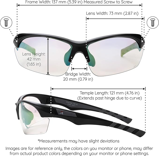 X Power Photochromic Lenses Safety ANSI Z87+ Impact Resistant Polycarbonate Lens & Frame
