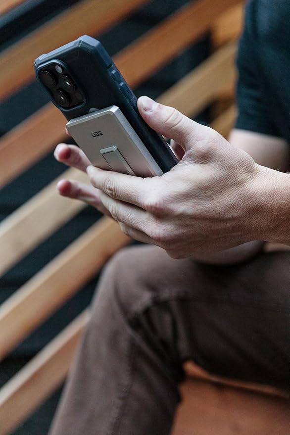 URBAN ARMOR GEAR UAG 5000mAh Power Bank SRGE 20W USB-C Slim Magnetic Wireless Portable Charger Fast Charging Battery Pack w/Kickstand Compatible with iPhone 16, Samsung Galaxy S25, Titanium