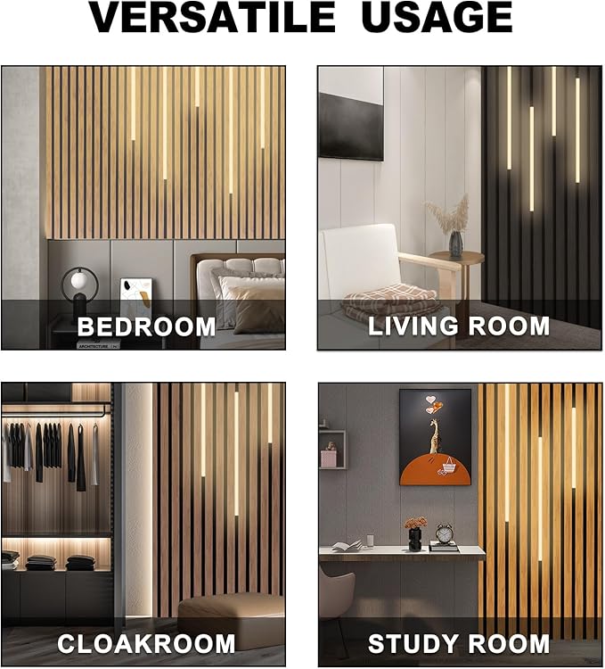 Gaahing 8pcs Recessed Linear Lighting Fixtures 200"/5.08M, 3000K Warm White LED Strip Light Kit with Touch Control & Self-Adhesive – Easy Installation for Slat Wall Panels, Under Cabinet