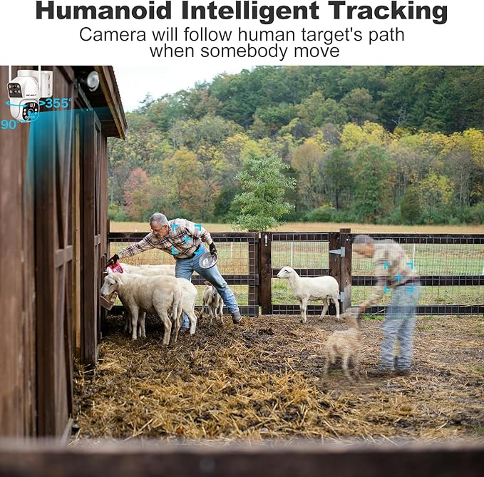 GENBOLT 3G/4G LTE Cellular Solar Security Camera Outdoor Wireless, 8W 15600mAh Battery Operated Surveillance IP Camera No WiFi, Dual Lens Spotlight CCTV System with SIM Card