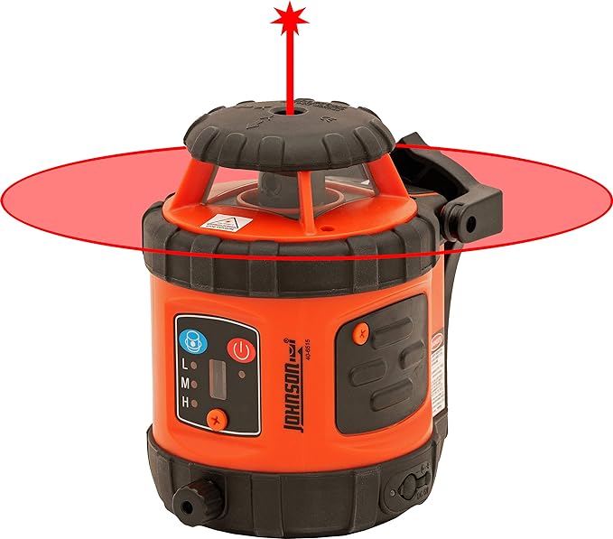 Johnson Level & Tool 99-026K Self-Leveling Horizontal Rotary Laser System w/ Hard Case Kit, 50 x 14.5", Red, 1 Kit,Orange