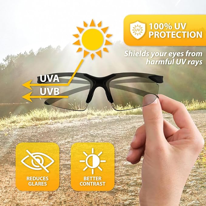 Global Vision Apex 1.5 Bifocal Safety Glasses 2 Pairs Black Frames with Clear & Smoke Lenses