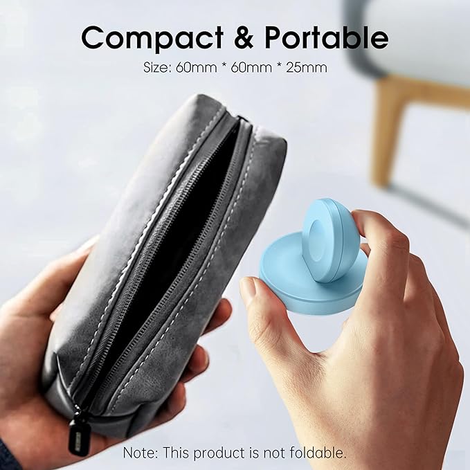 Portable Magnetic Charging Dock for Apple Watch, Wireless Fast Watch Charger Stand with Charging Cable,Support Nightstand Mode,Compatible with Apple Watch 10 9 8 7 SE 6 5 4 3 2/Ultra 2-Sky Blue