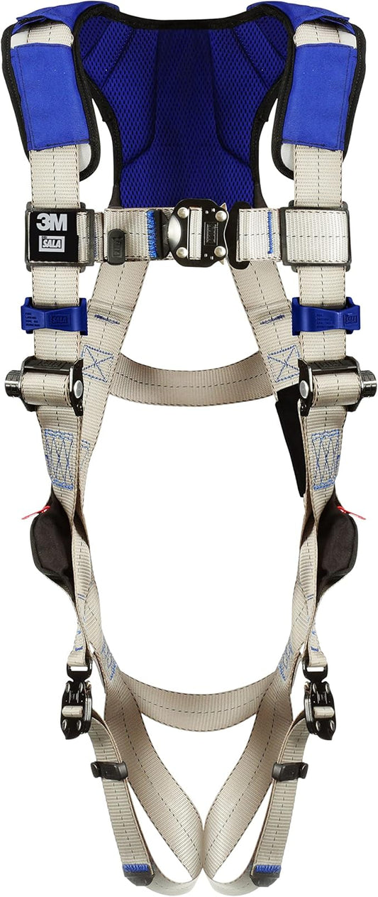 3M DBI-SALA ExoFit X100 Comfort Vest Safety Harness Fall Protection, OSHA, ANSI, General Purpose, 1 D-Ring Connection, Quick Connect Leg and Chest Buckles, Zinc Plated Steel, 1401021, Medium