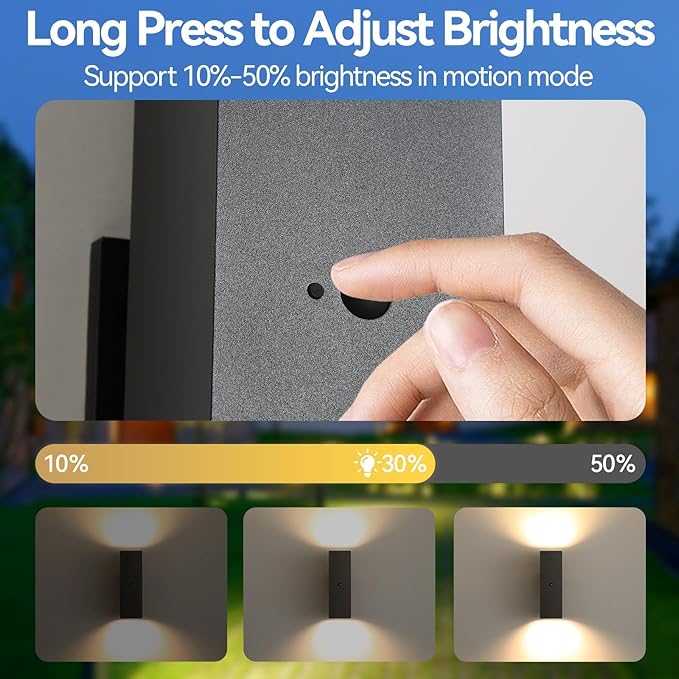 SHIMR Motion Sensor Outdoor Wall Lights, Dusk to Dawn Outdoor Lighting with Matte Black Finish, Up and Down Lights Aluminum Exterior Lighting Fixture for House Porch, LED Bulb Included [ETL Listed]