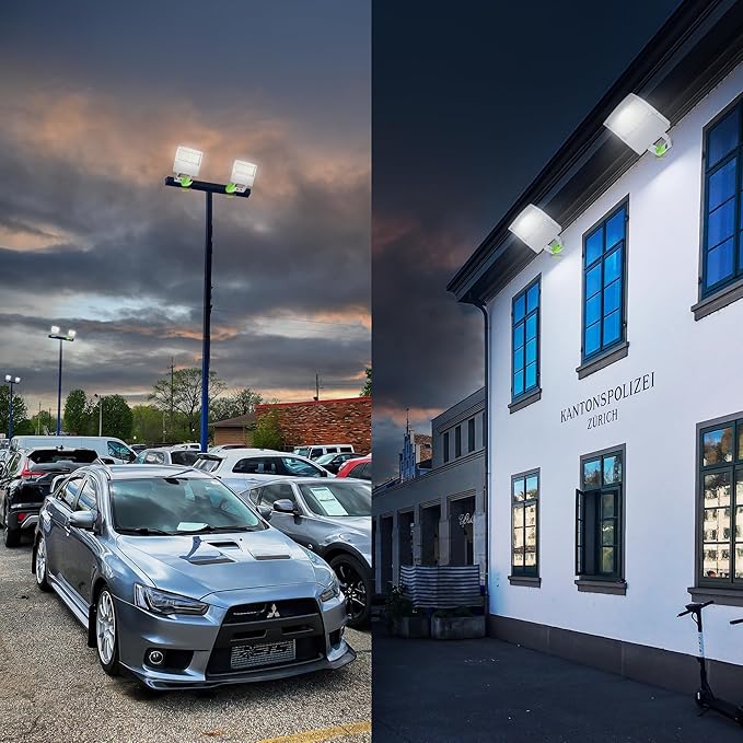 150W LED Shoebox Pole Light - White 5000K, 21000LM, Surge Protection, Outdoor Parking Lot & Street Lighting, Replaces 450W MH/HPS, 100-277V, Trunnion/Yoke Mount, DLC & UL Certified