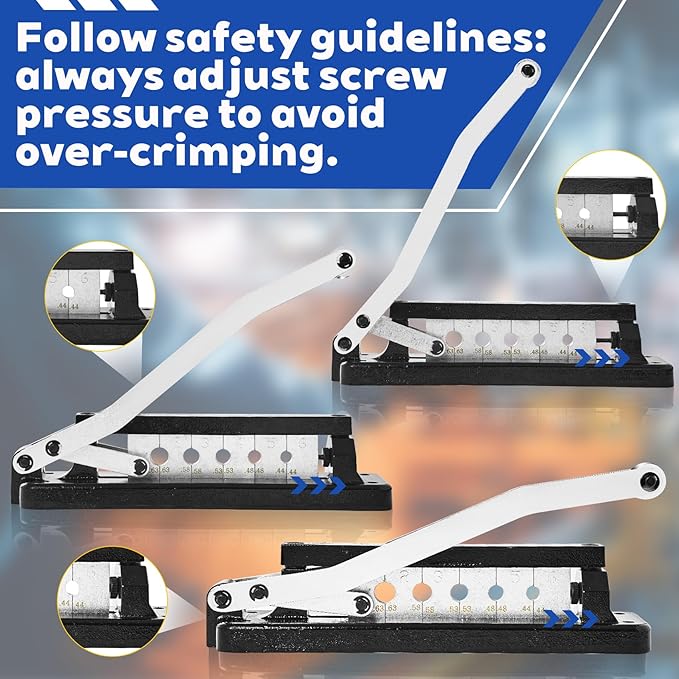 Heavy Duty Ferrules Hose Crimper Kit, Air Hose Crimping Tool Fits 1/4, 5/16, 3/8 Inch ID Hoses, Air Hose Crimper with Ferrules Fittings (100PK), 0.593" ID & 0.656" ID, Air Hose Repair Kit