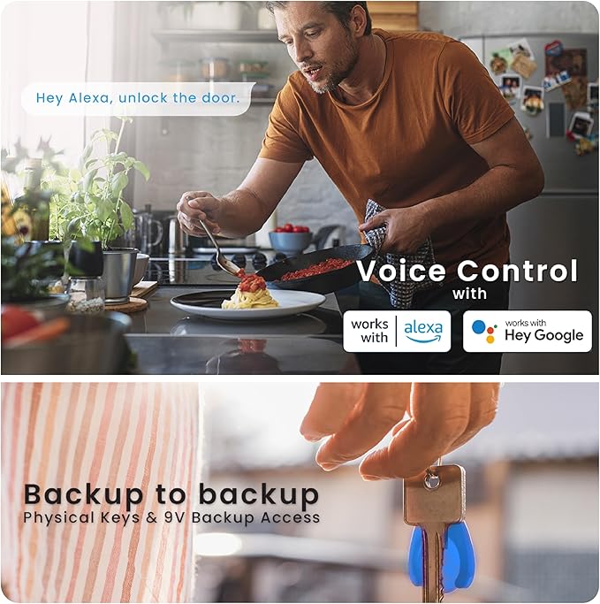 Lockly Vision Elite Video Smart Lock with Camera, Smart Wi-Fi Deadbolt for Front Door, PIN Genie® Keypad, Fingerprint Door Lock, Motion Sensor, App Remote Control, 2 Way Audio Doorbell, No Monthly Fee