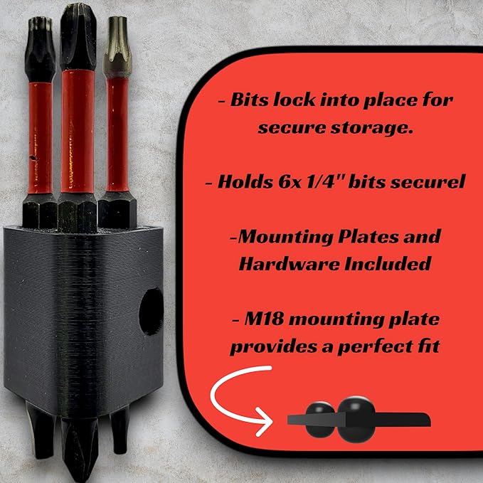 Drill Bit Holder - Milwaukee M18, Cordless Tools, Impact Drivers, Accessories, Replace Magnetic