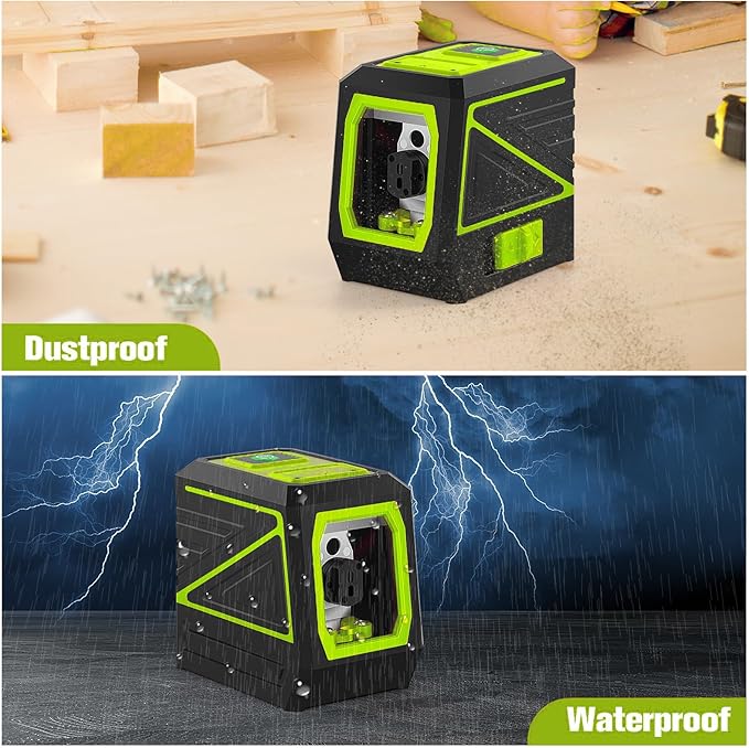 Professional Green Beam Pipe Locator Laser Level with Tripod, 100Ft Range for Utility Mapping, Pipe Alignment, and Conduit Installation, Self-Leveling, Includes Battery