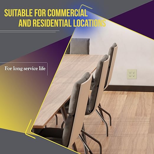 ENERLITES Duplex Receptacle Outlet, Tamper-Resistant, Residential Grade, 3-Wire, Self-Grounding, 2-Pole,15A 125V, UL Listed, 61580-TR-I-10PCS, 4.06" L x 1.31" W, Ivory (10 Pack)