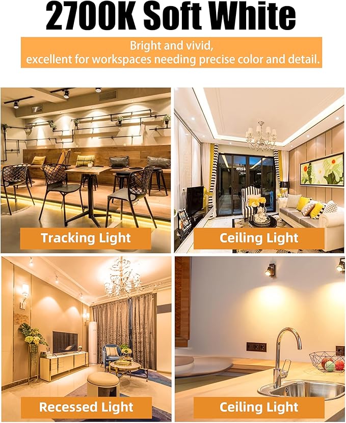 Lumiverse Non-Dimmable GU10 LED Light Bulbs, 4W Bright 2700K Soft White 35W Halogen Equivalent, 350lm Energy Saver for Track Lighting Fixture, Kitchen, Basement, 15000 Hours Lifespan, 10 Pack