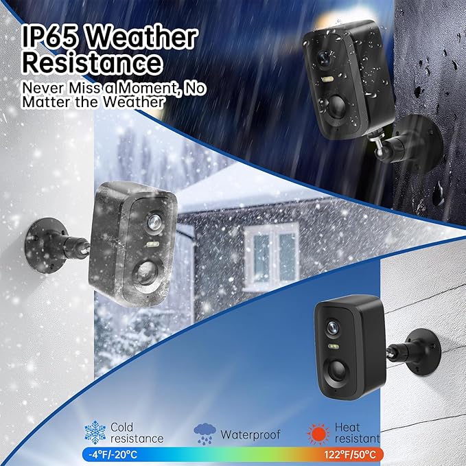 2K Wireless Security Cameras Outdoor, Battery-Powered Cameras with AI Motion Detection, Color Night Vision, Spotlight, 2-Way Talk, Siren Alarm, IP65,Cloud/SD Storage for Home Security 2pack