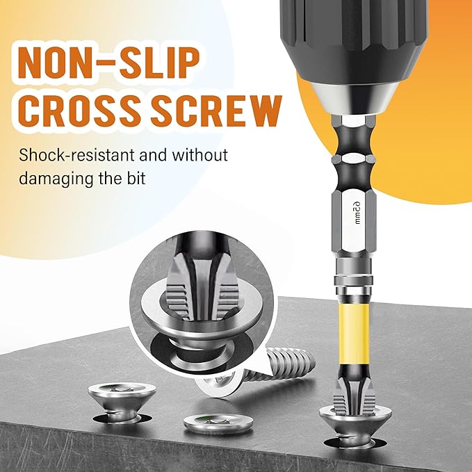 High Magnetic Screwdriver Drill Bit Set, Anti-Slip Magnetic Electric Screwdriver Set, 2025 New K5 Impact Resistant Non Slip Bit, 6Pcs/Set - 25 50 65 70 90 150mm