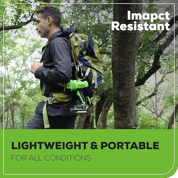 Greenworks 24V LED Spot Light Kit with 2Ah Battery and Charger