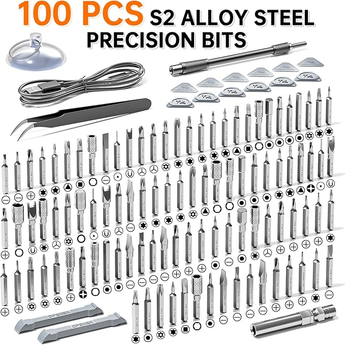 Electric Screwdriver Set, Precision Screwdriver Set, Magnetic Drill Bit, Magnetic Storage, Mini Precision Electric Screwdriver Repair Kit for PC RC Electronics