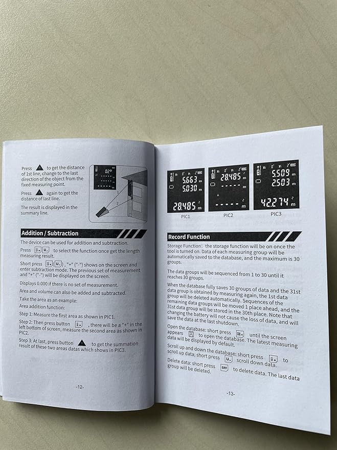 Huepar 330FT Green Laser Measuring Tool with Angle Sensor, ±1/16in (±1.5MM) Accuracy, Rechargeable Digital Laser Room Measuring Device, Laser Distance Measurement, Gifts for Men, Fathers Day Birthday